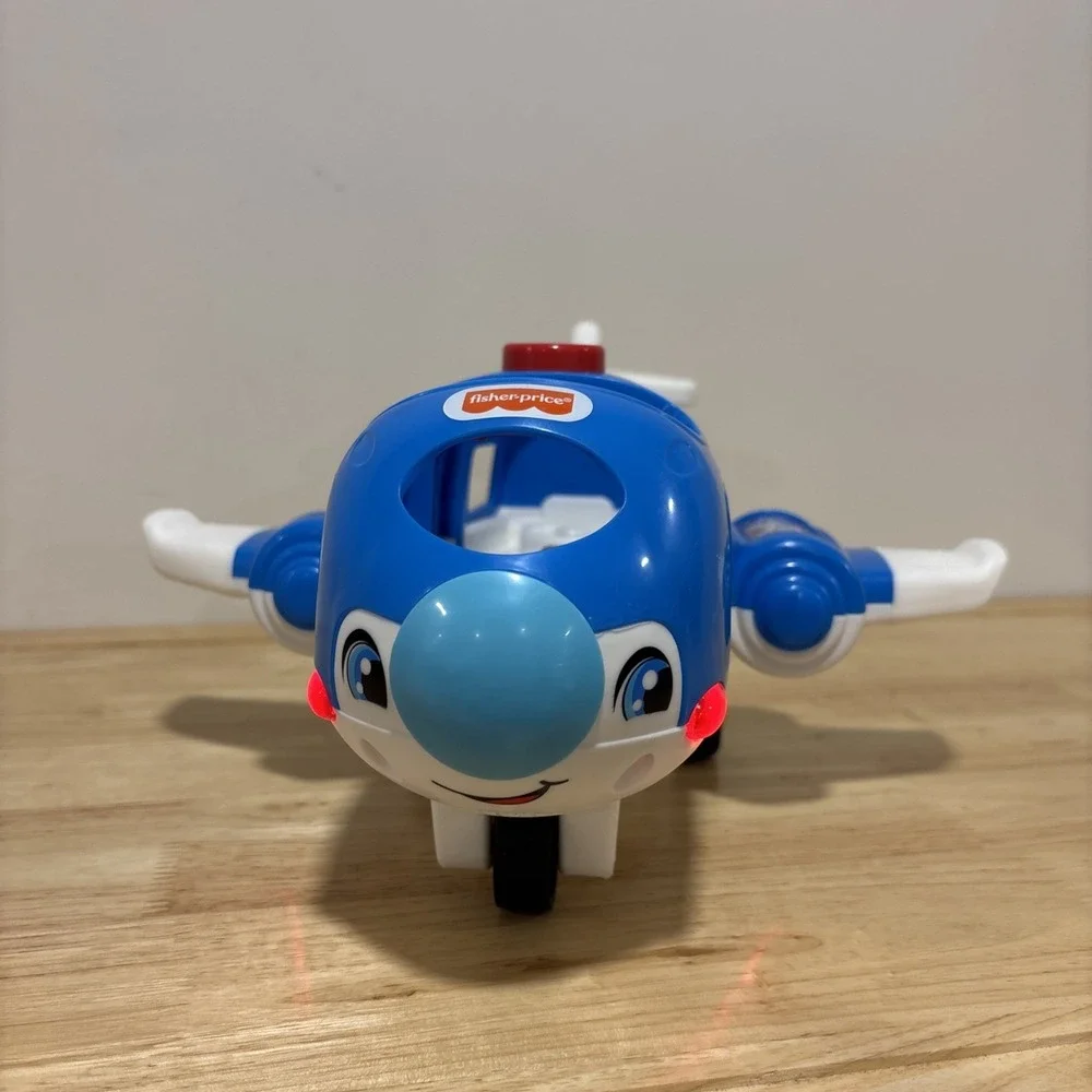 Fisher Price Little People Travel Together Blue Airplane Lights Sounds 2 Pilots